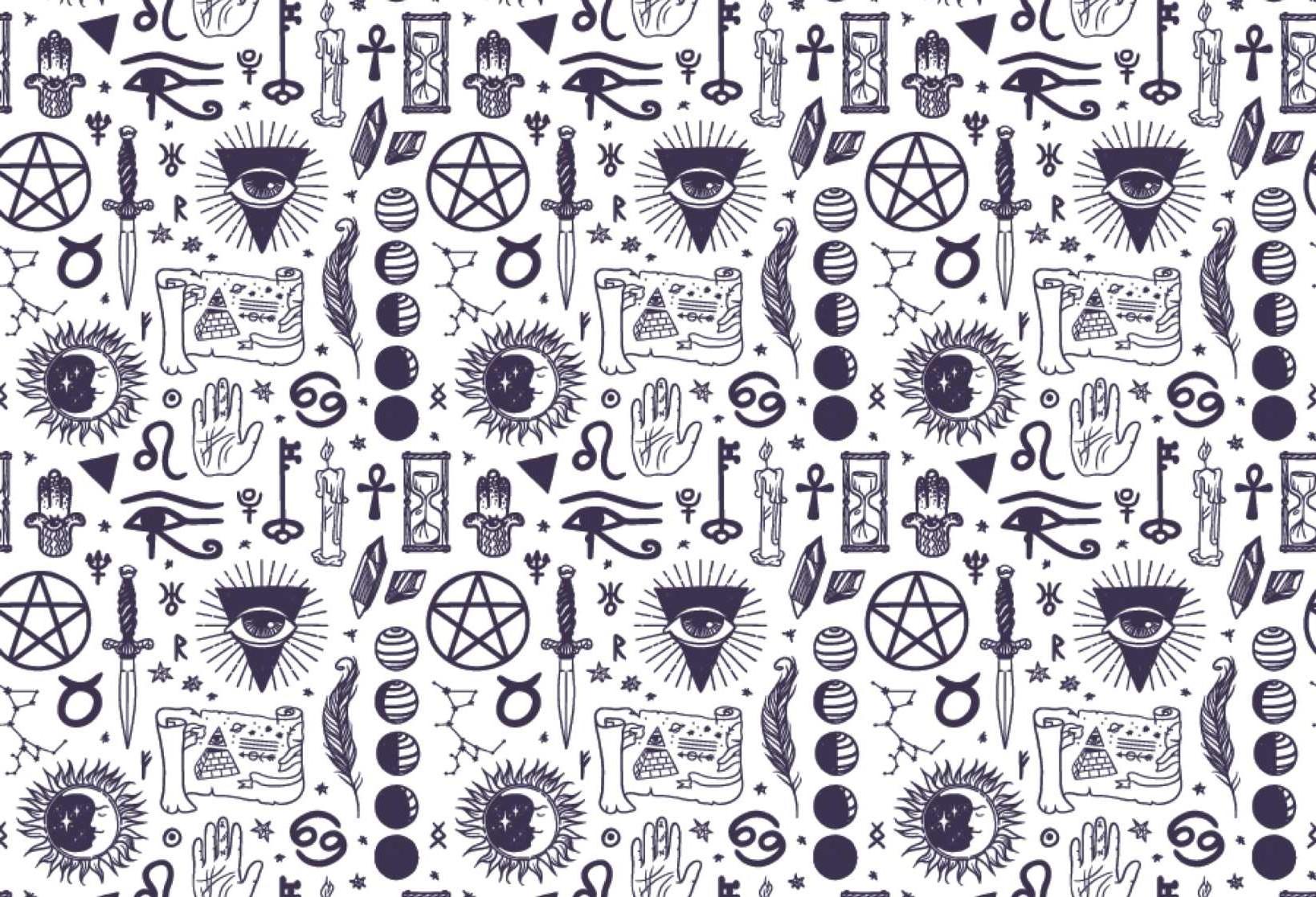Mystical symbols wallpaper design file showing detailed esoteric pattern