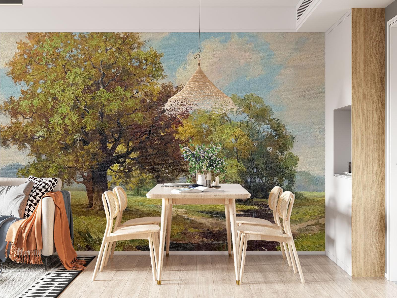 Nature Scene Wallpaper installed in entrance hall showing scale