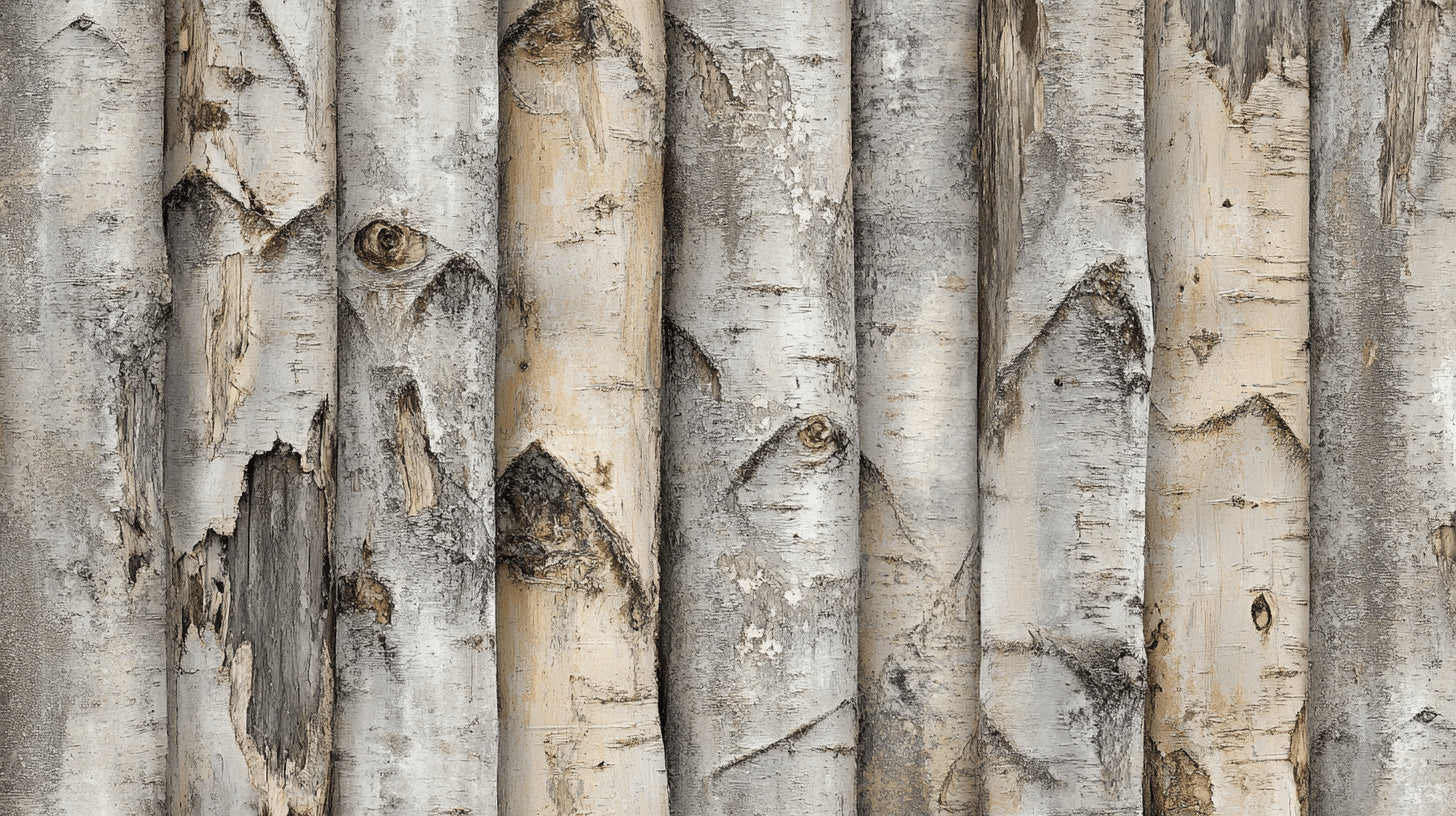 Birch tree bark pattern wallpaper design file showing detailed texture and natural coloring