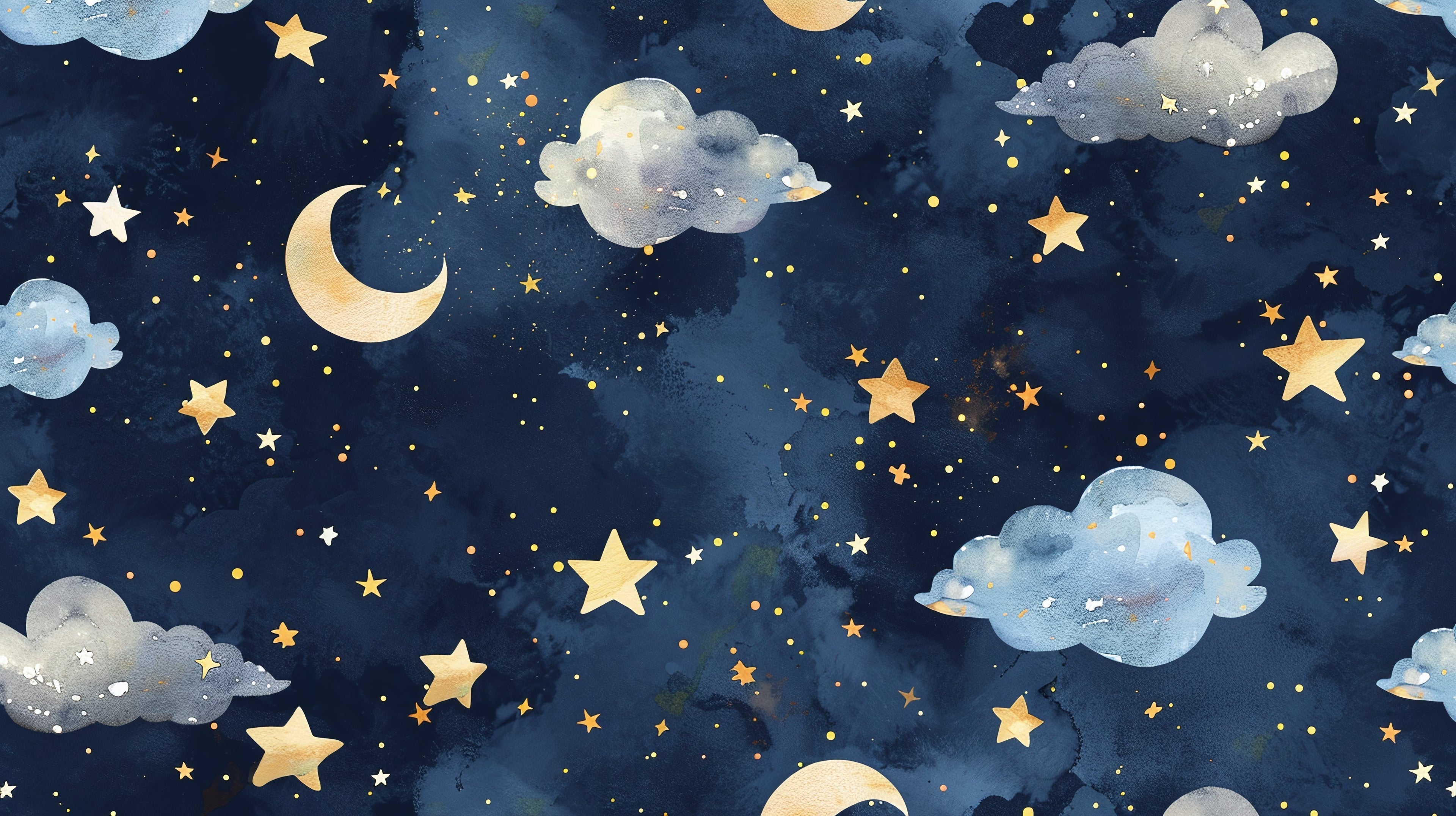 Night sky wallpaper design file showing detailed star pattern and moon elements
