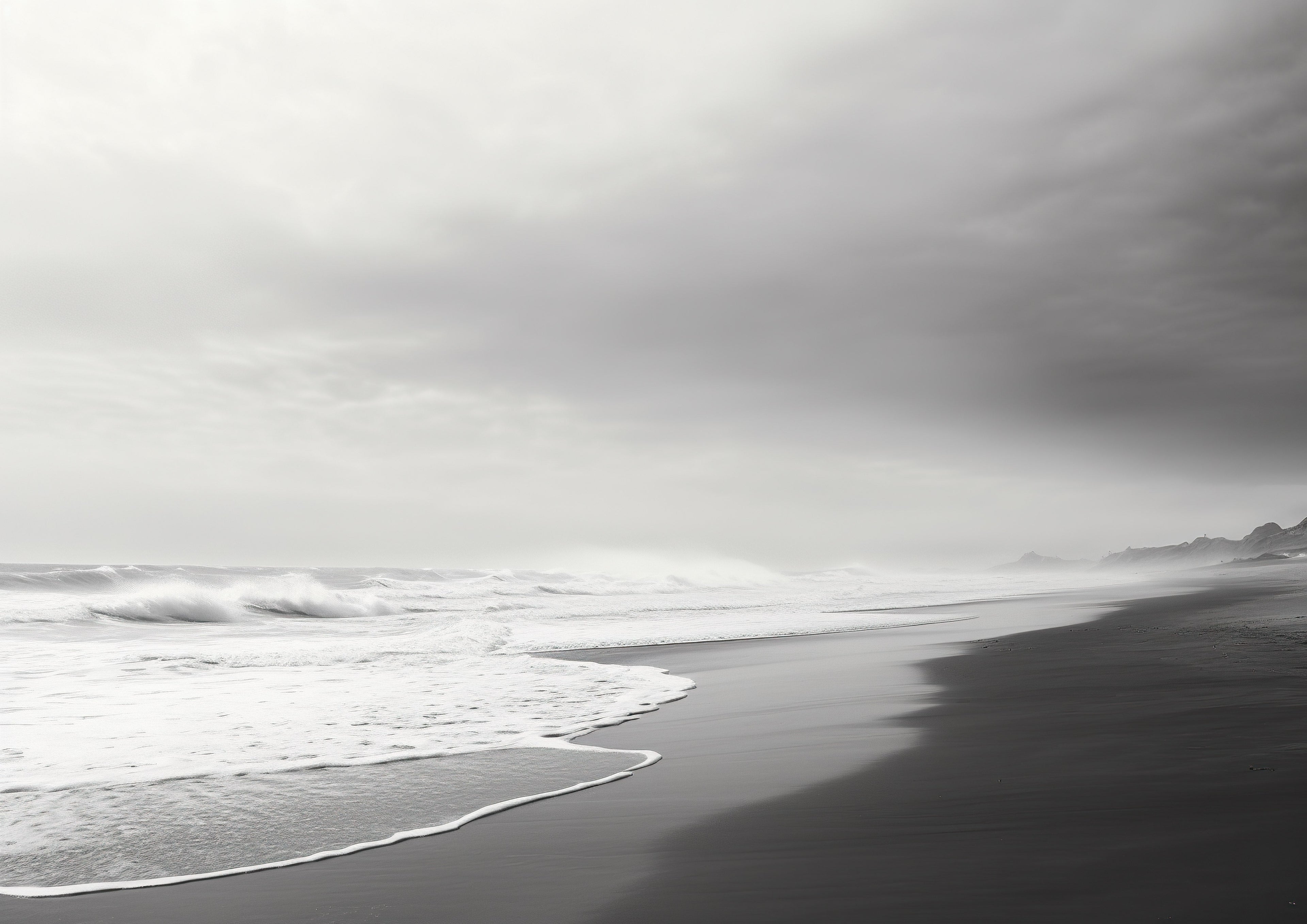 Black and white beach waves design file showing detailed wave patterns and textures