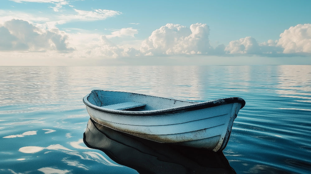 Ocean scene wallpaper design file showing detailed white boat on calm waters pattern