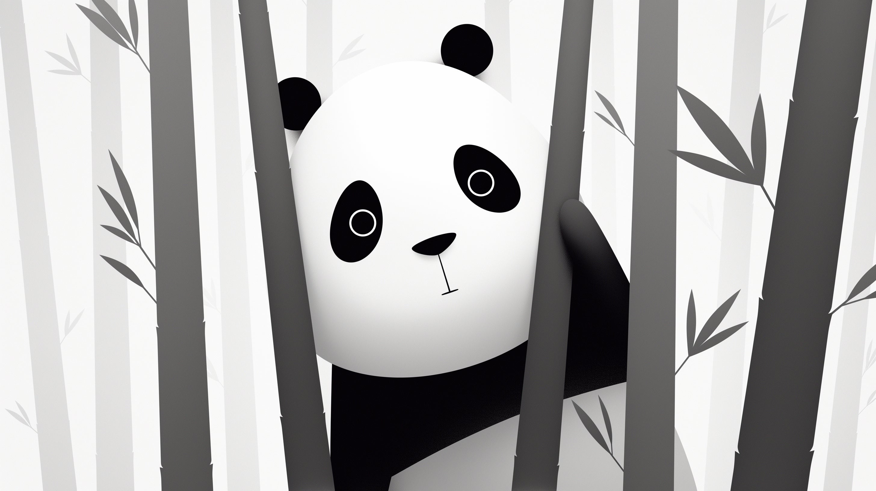 Panda wallpaper design file showing detailed bamboo forest pattern with gentle giant panda face