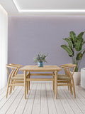 Pastel mauve wallpaper in modern living room showing soft, ambient lighting