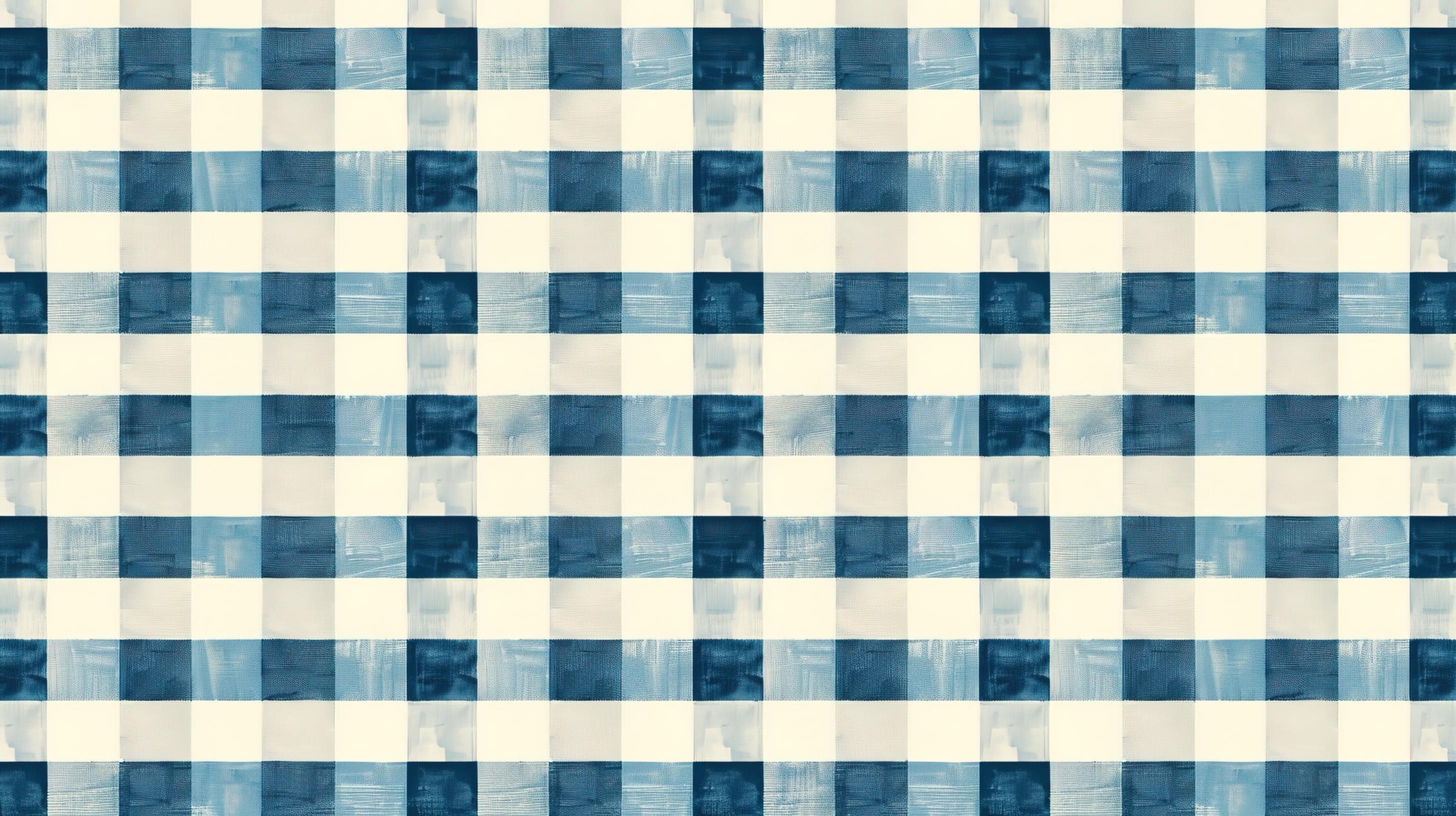 Blue and cream gingham pattern design file showing watercolor effect and detailed check pattern
