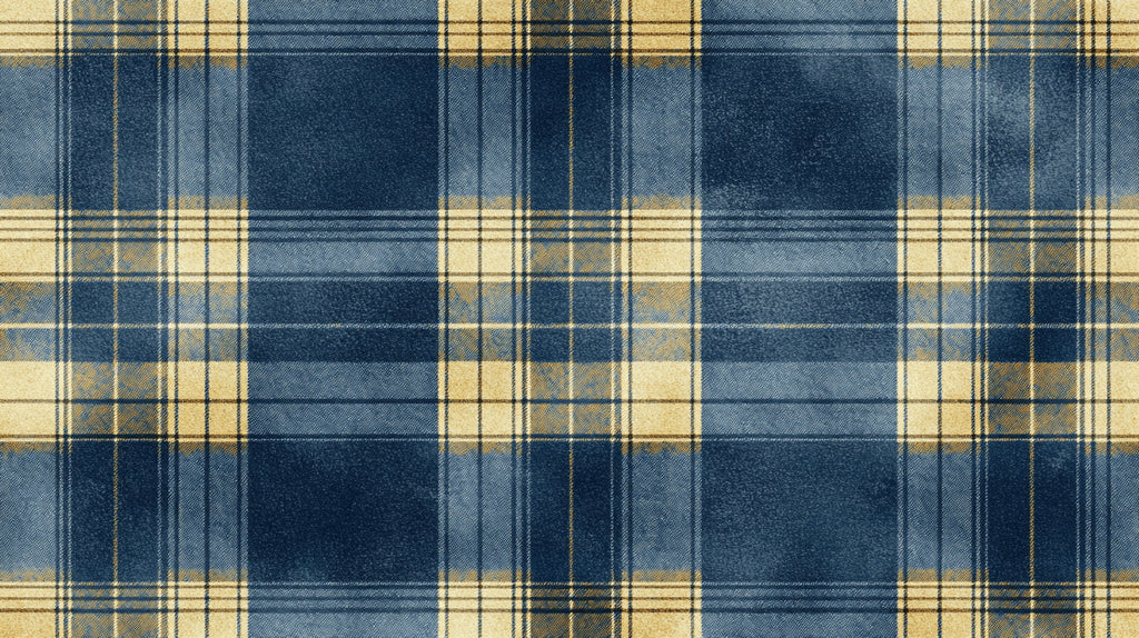 Blue and gold plaid wallpaper design file showing detailed pattern and texture