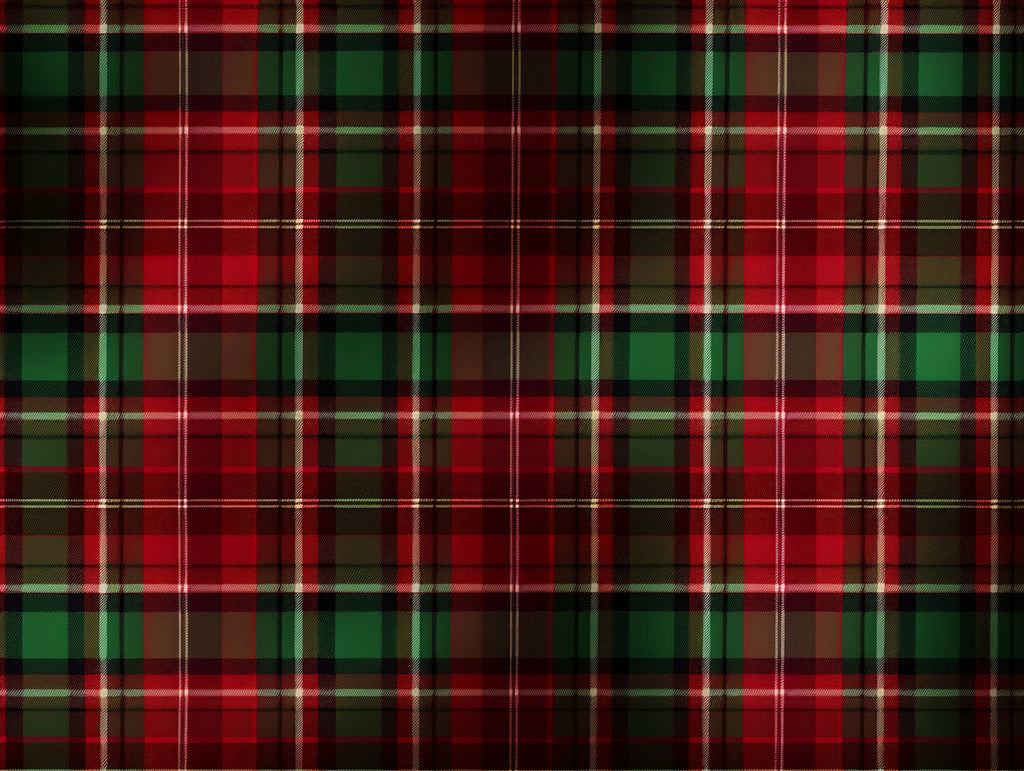 Design file showing detailed red and green tartan pattern with crisp lines and authentic Scottish look