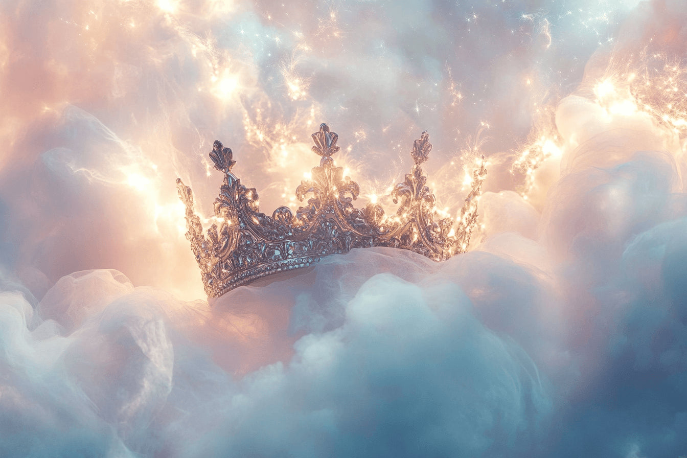 Princess crown wallpaper design file showing detailed golden crown pattern with dreamy clouds