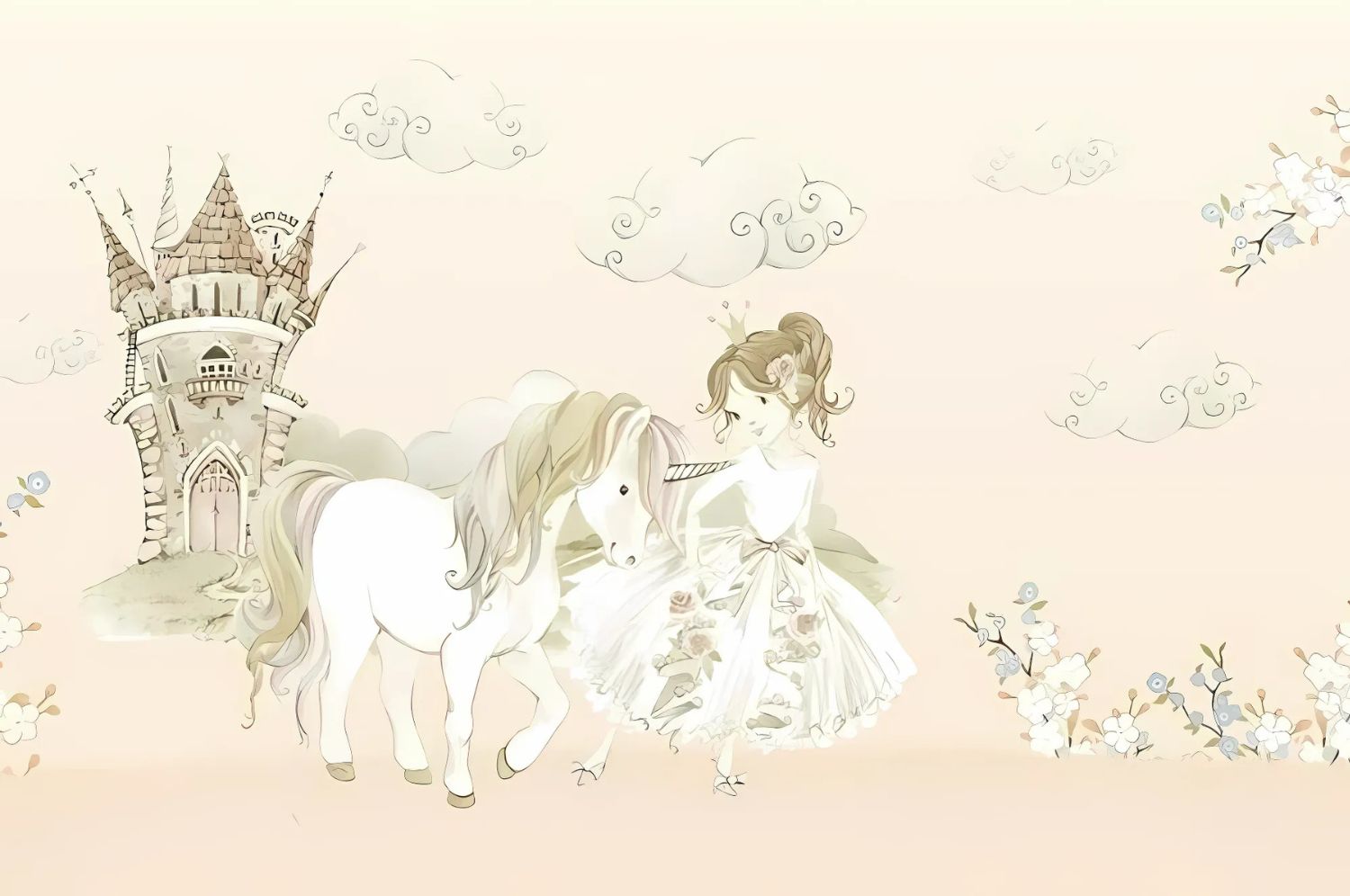 Princess unicorn castle design file showing detailed pattern and color scheme