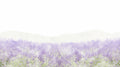 Lavender field wallpaper mural creating a peaceful atmosphere in a modern living room with natural light