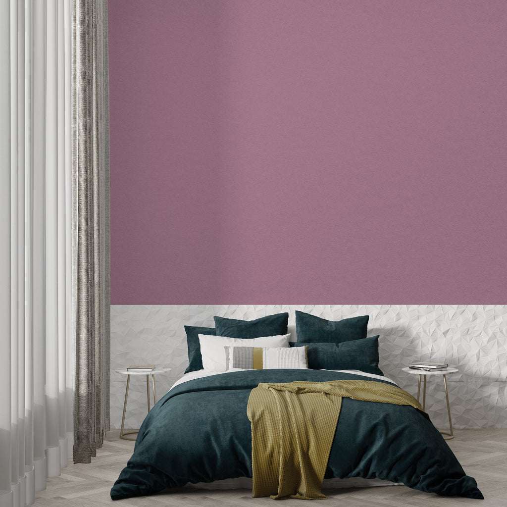 Purple wall mural adding sophistication to boutique entrance