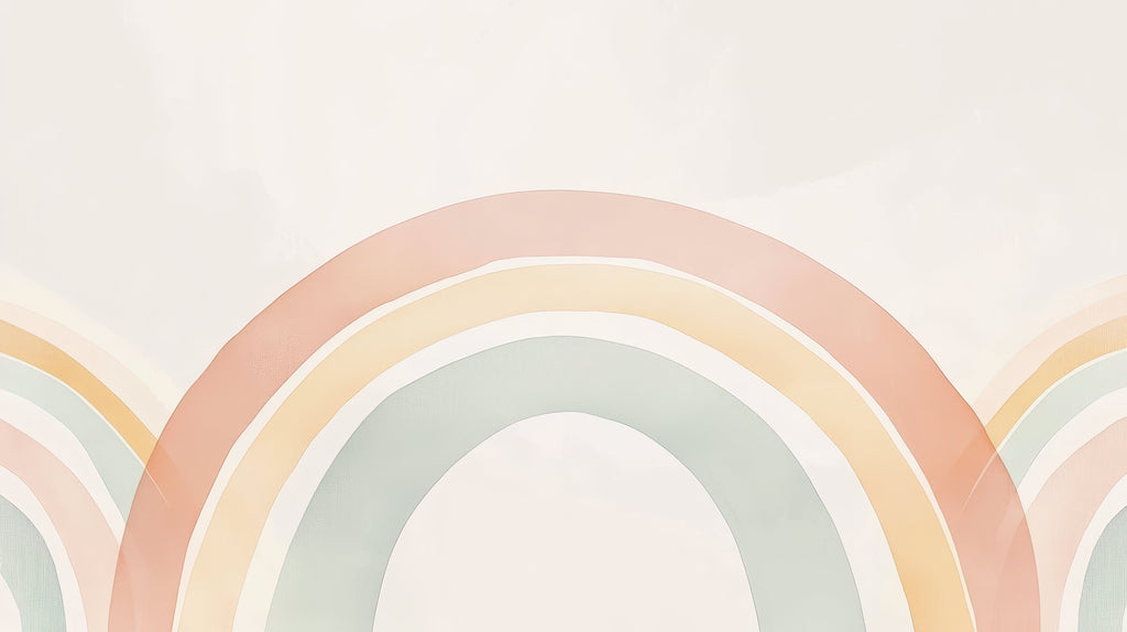 Pastel rainbow arch design file showing soft color transitions and gentle curves