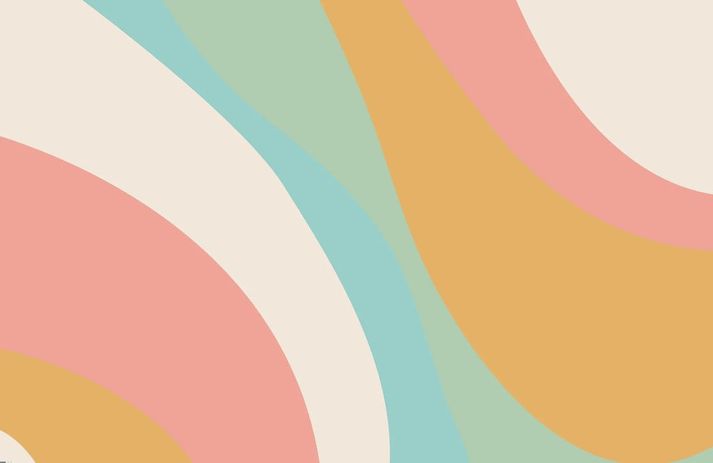 Rainbow waves wallpaper design file showing flowing pastel curves pattern