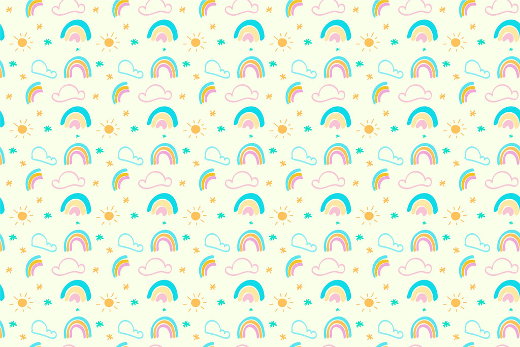 Rainbow and cloud pattern design file showing intricate details and true colors