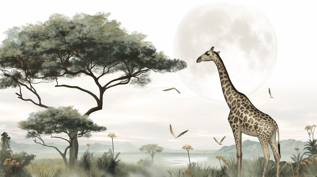 African Safari Wallpaper bringing nature to a cozy nursery setting