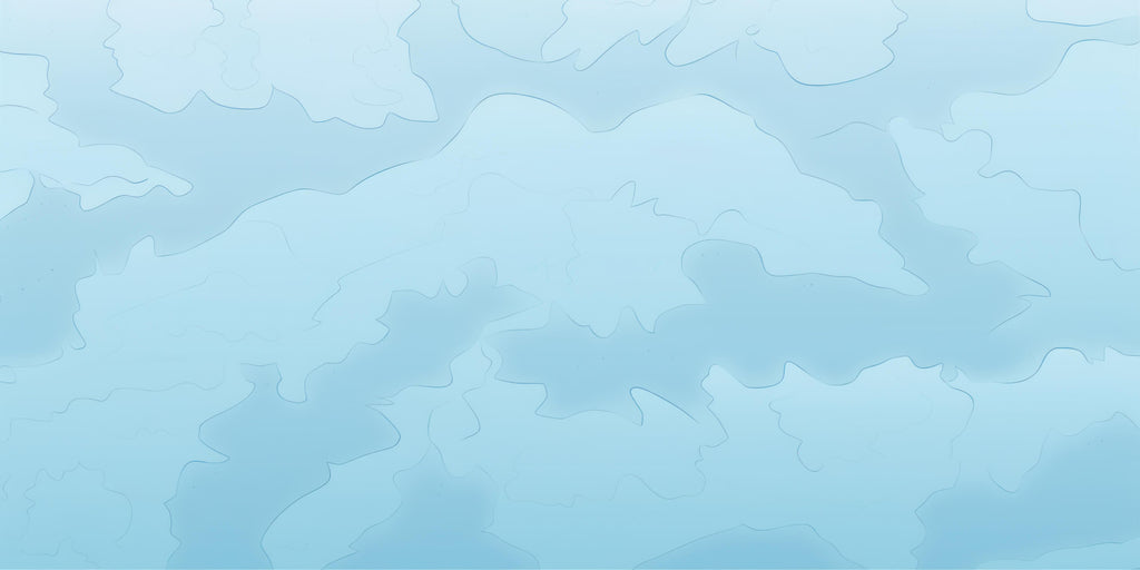 Design file showing detailed cloud pattern and ethereal sky mural texture