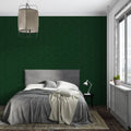 Modern social media pattern wallpaper in a bright home office with desk and laptop setup