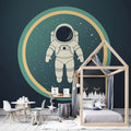 Modern bedroom with Space Astronaut Wallpaper creating a dreamy atmosphere for kids