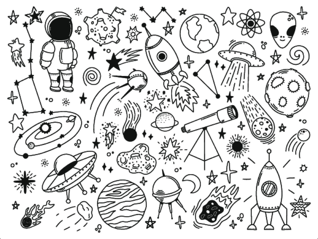 Space wallpaper design file showing black and white astronomy pattern