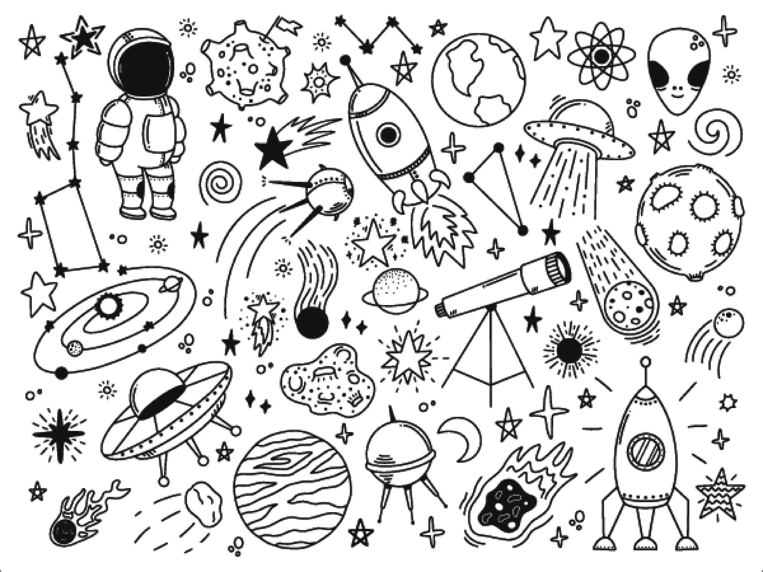 Space wallpaper design file showing black and white astronomy pattern