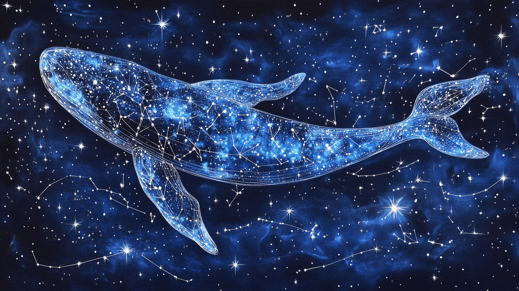 Space whale constellation design file showing intricate star patterns and ethereal whale silhouette