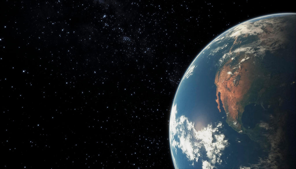 Design file of Earth view space wallpaper showing detailed star pattern and planet texture
