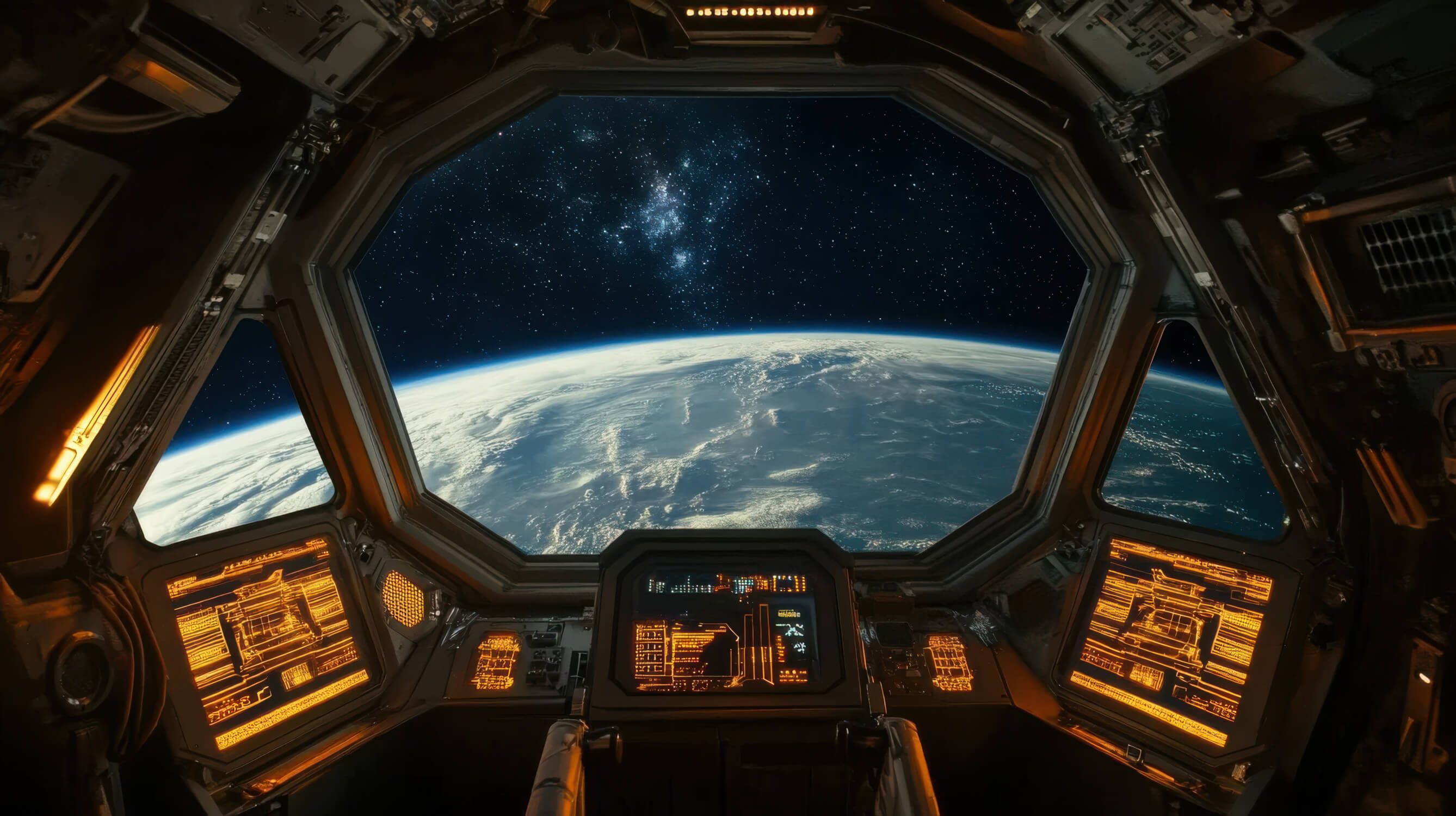 Space station window Earth view wallpaper design file showing detailed pattern and colors