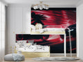 Racing wallpaper mural showcased in modern teen bedroom with gaming setup