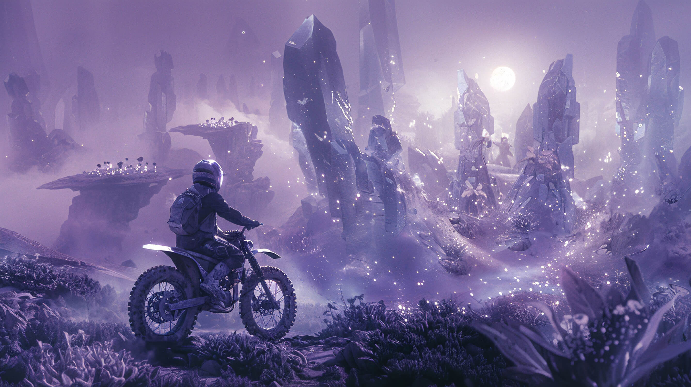 Motocross adventure in purple galaxy design file showing detailed pattern and colors