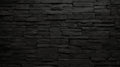 Black stone wall mural creating drama in modern living room with gray sofa and metal accents