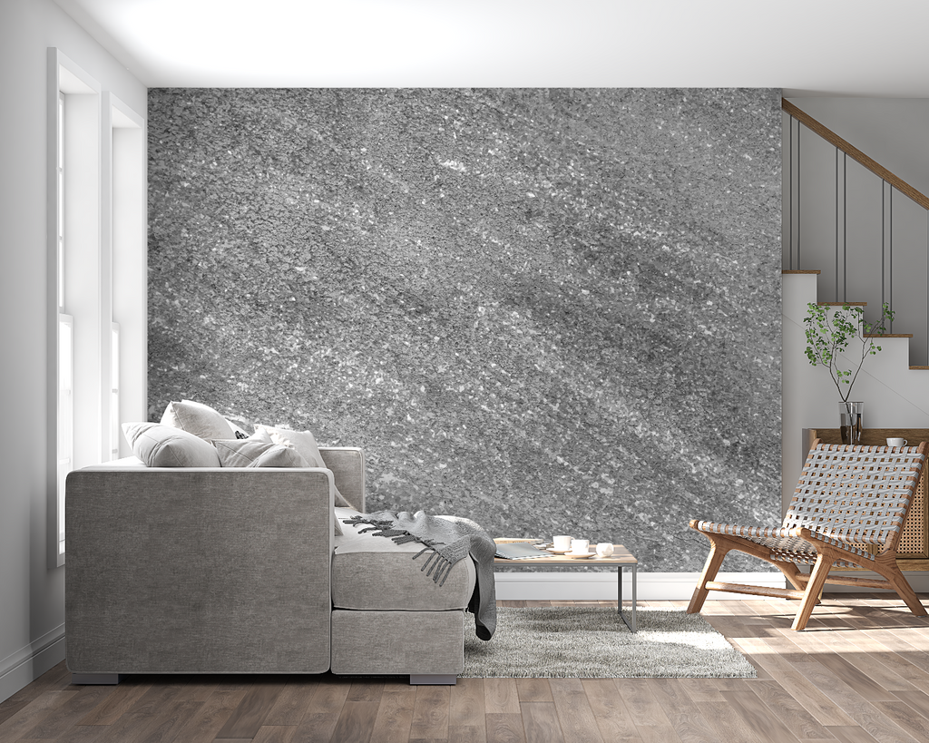 Metallic stone wallpaper adding texture to luxury hotel lobby wall