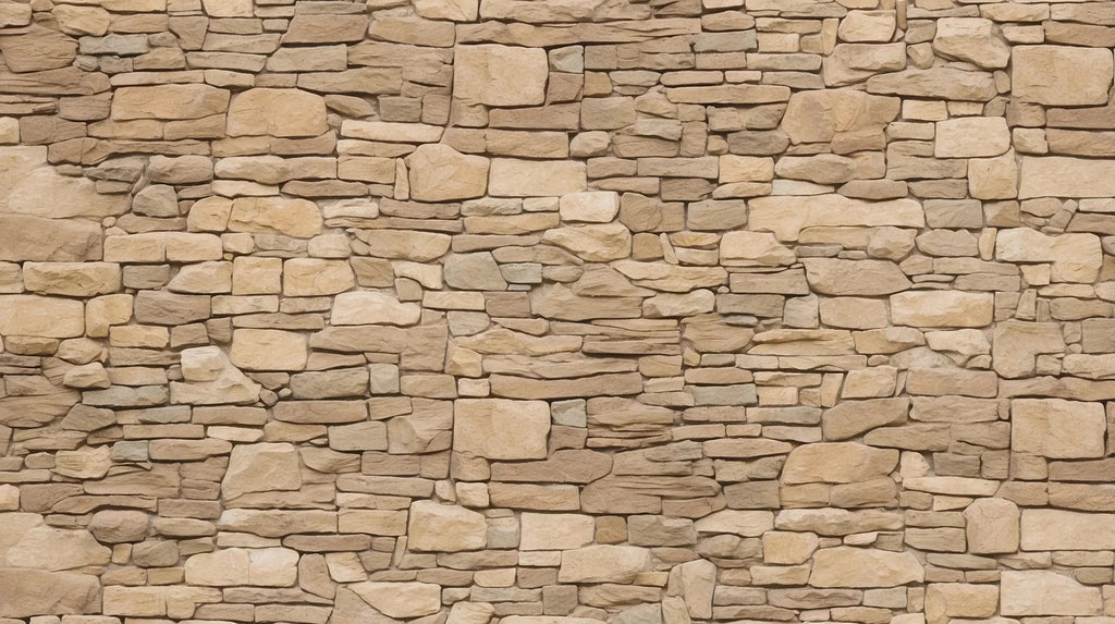 Natural beige stone pattern design file showing detailed random block arrangement with realistic textures