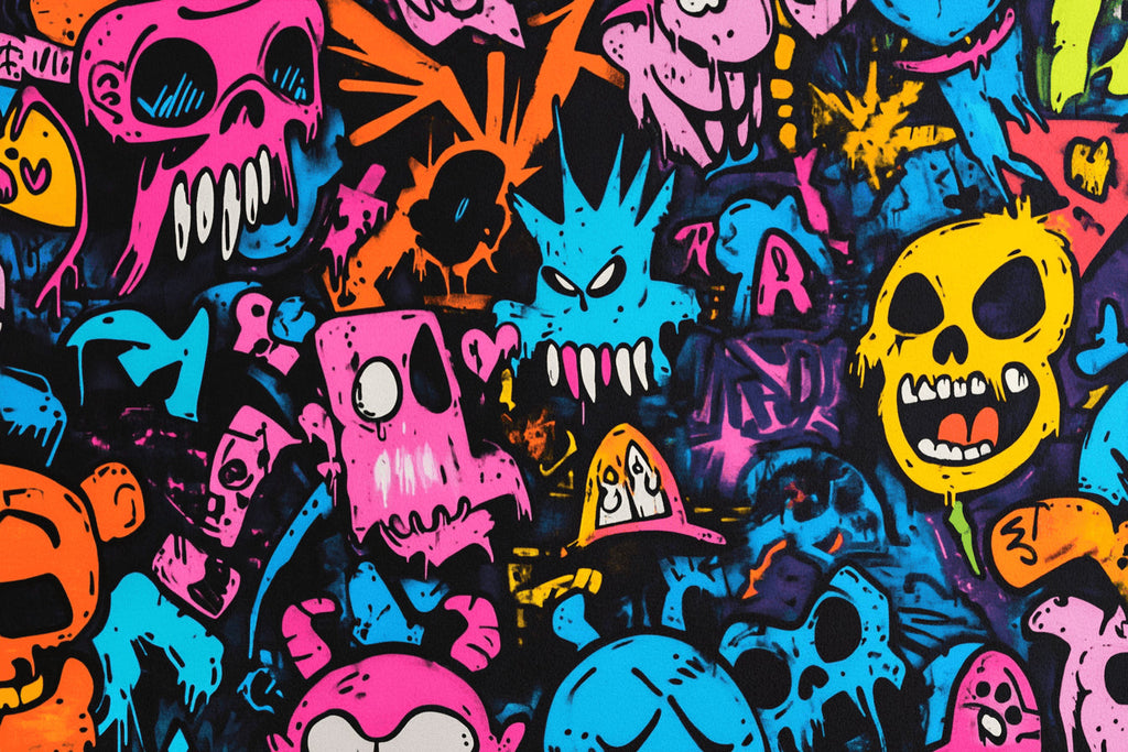 Colorful graffiti skull design file showing detailed street art pattern and vibrant color scheme