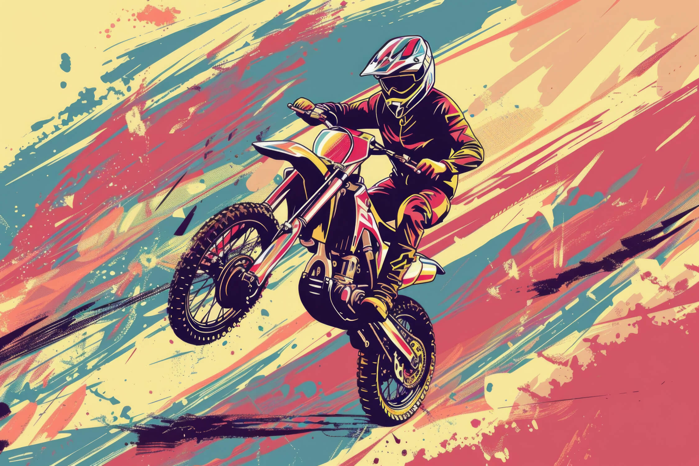 Street art motocross design file showing vibrant colors and graffiti details