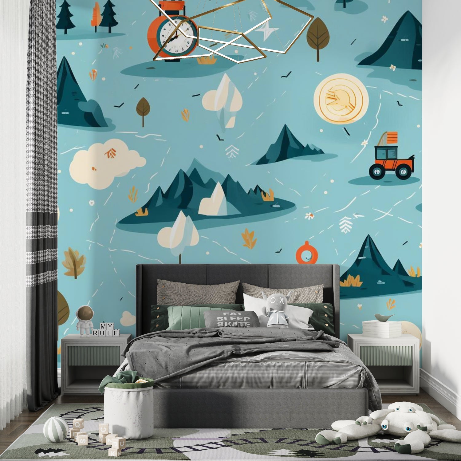 Graffiti galaxy wallpaper transforming creative studio space with artistic flair