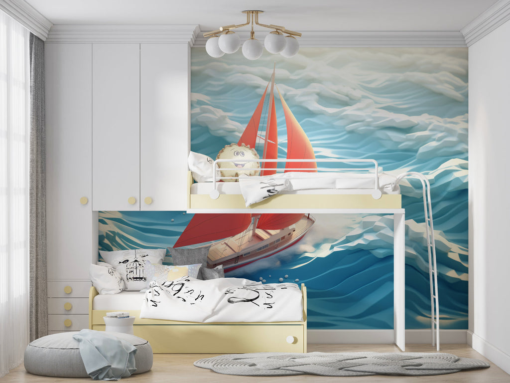 Teen bedroom transformed with vibrant street art wallpaper showing urban pop art style