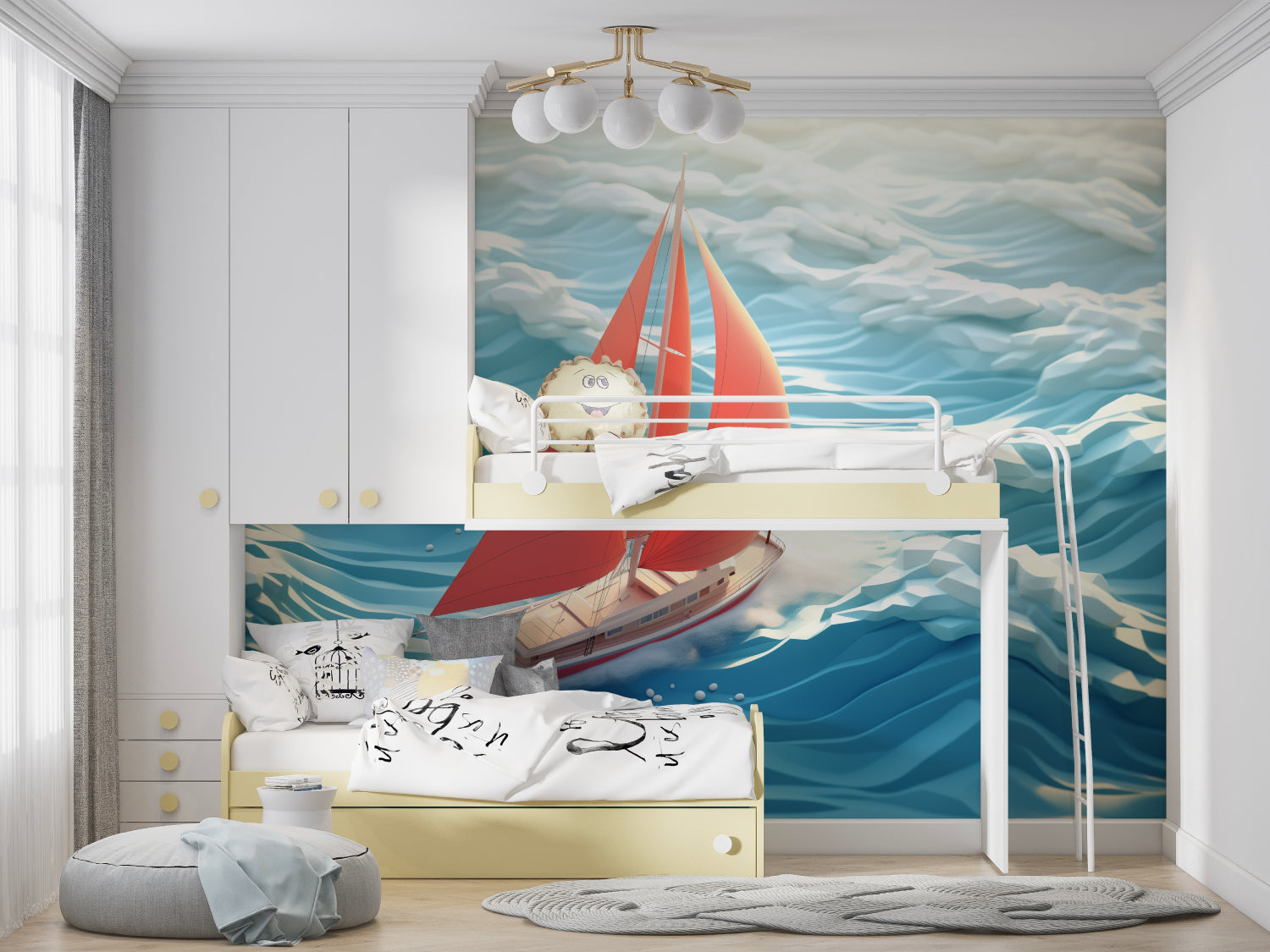 Teen bedroom transformed with vibrant street art wallpaper showing urban pop art style
