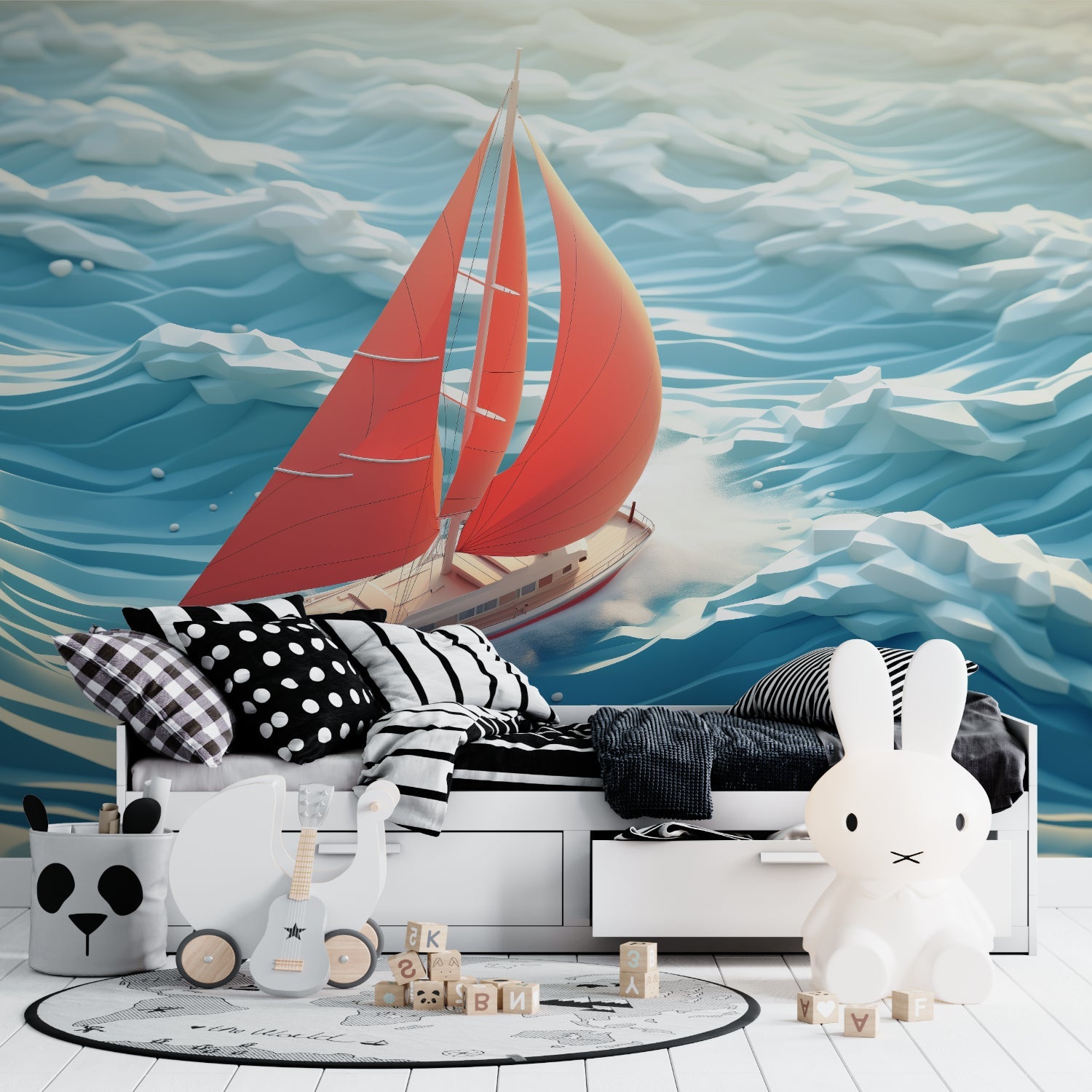 Creative office space with urban graffiti wallpaper making a bold statement