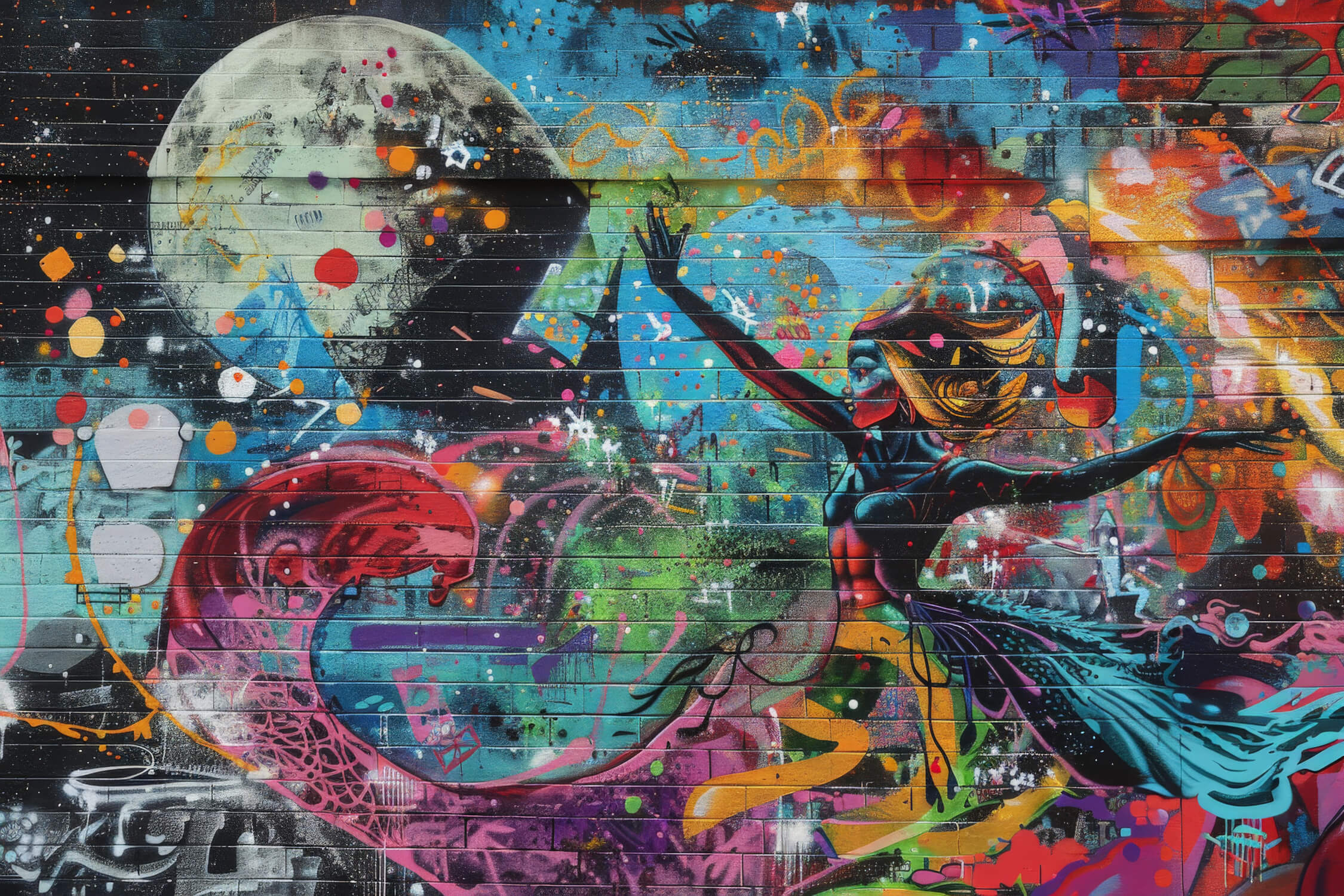 Urban graffiti pop art design file showing vibrant colors and bold geometric patterns