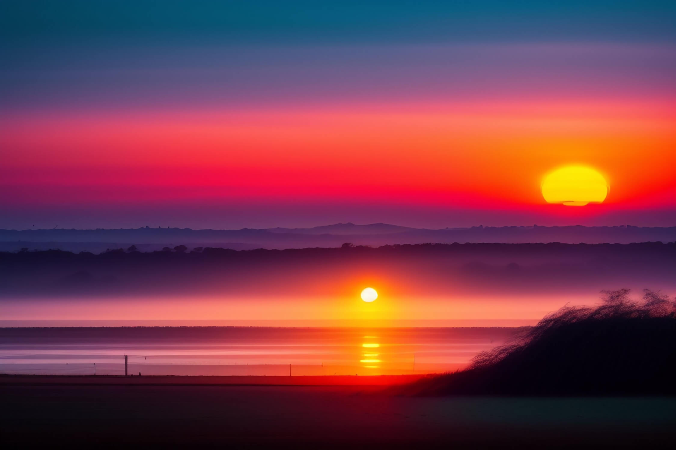 Sunset Mural Wallpaper design file showing vibrant purple to orange gradient pattern
