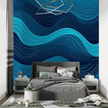 Superhero wallpaper bringing adventure to a modern teen bedroom with dramatic lighting effects