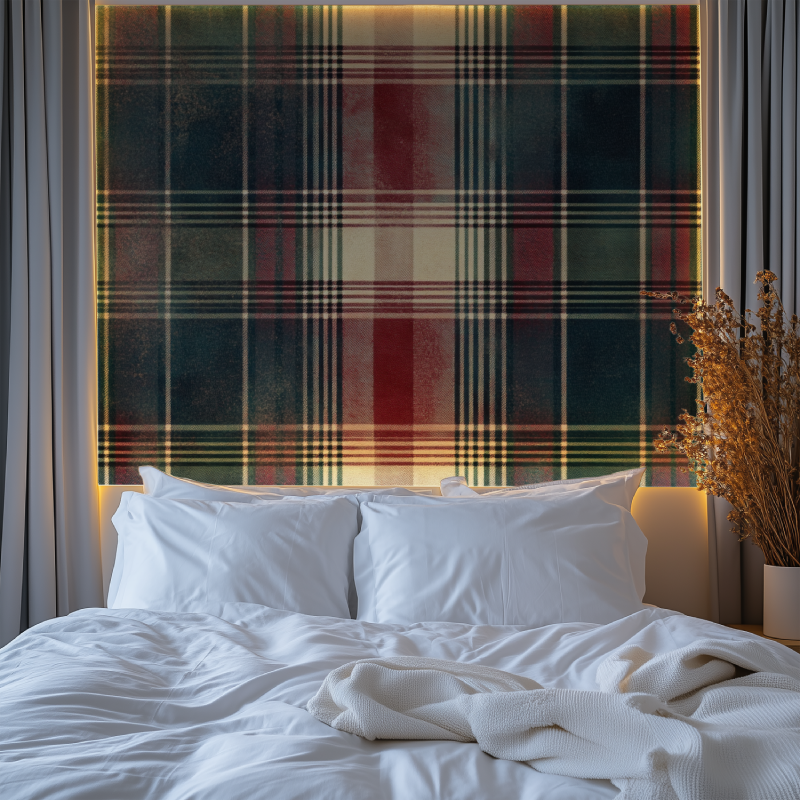 Vintage tartan pattern adding warmth to a traditional bedroom