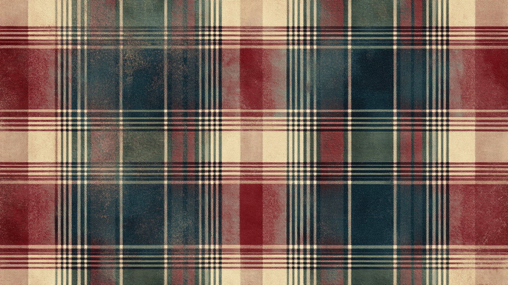 Design file showing detailed vintage Scottish tartan pattern in rich heritage colors