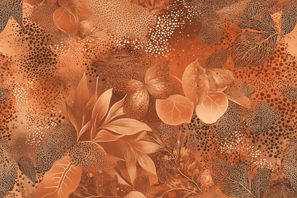 Terracotta floral dots pattern design file showing intricate botanical details and textures