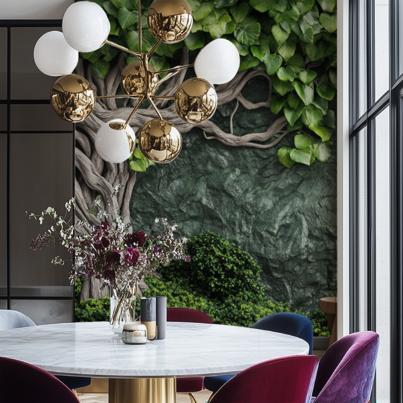 3D tree design transforming home office with natural elements