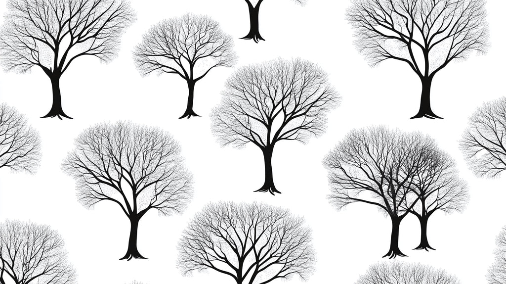 Black and white tree design file showing intricate branch pattern detail