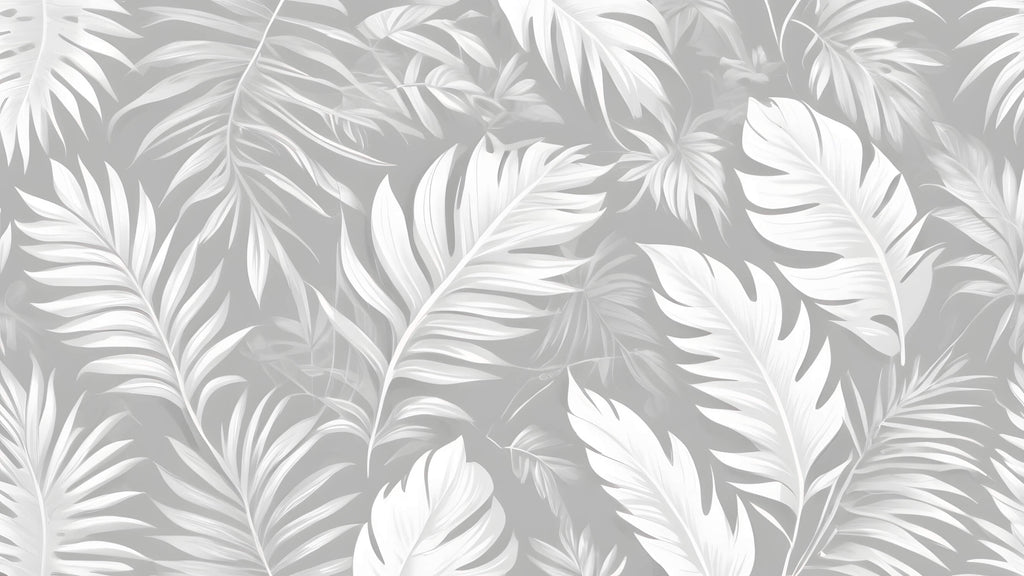 Design file of elegant tropical leaf pattern in soft grey and white tones