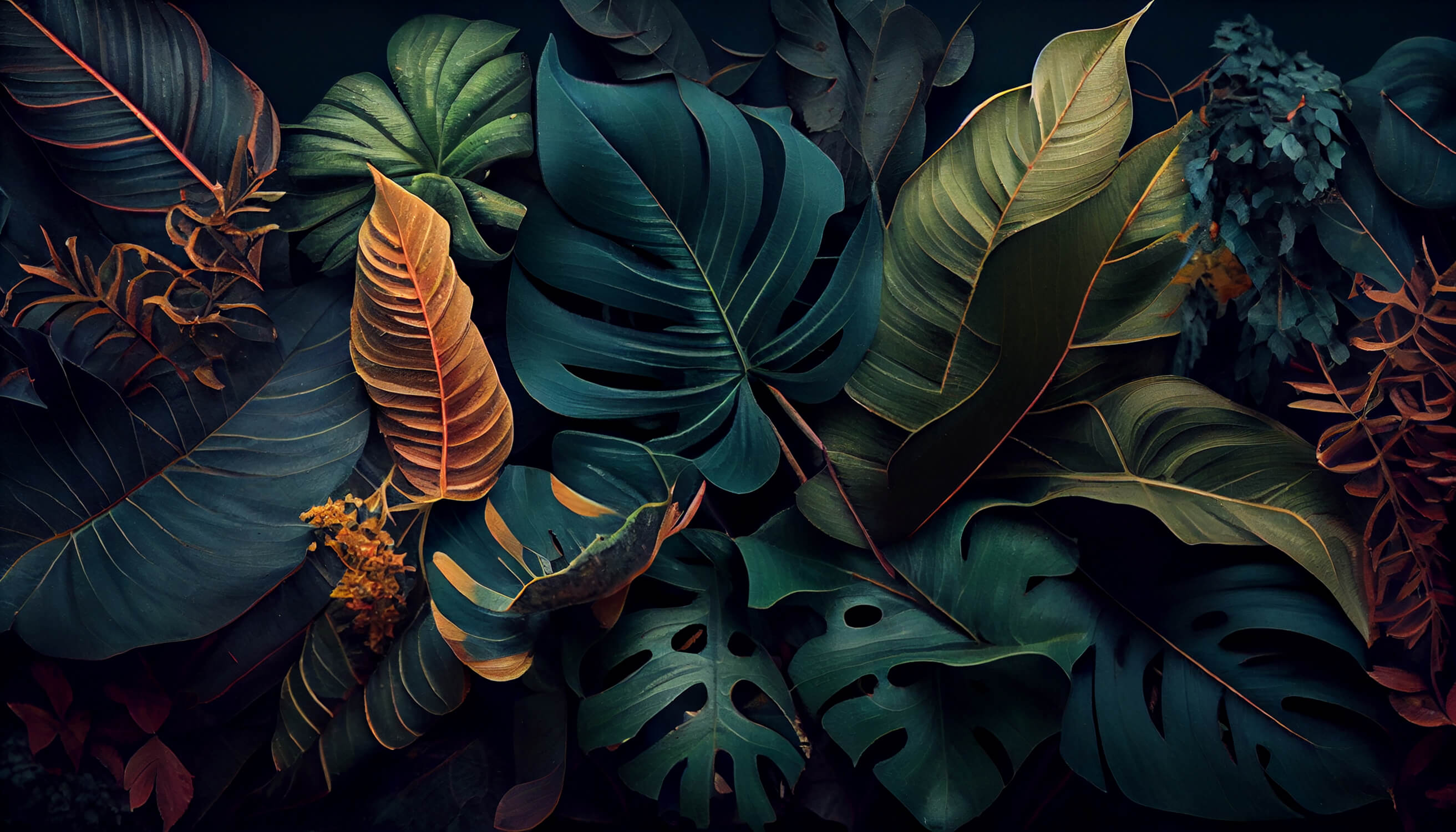 Dark Monstera leaves design file showing intricate botanical pattern details