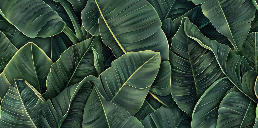 Large banana leaves design file showing intricate botanical pattern details