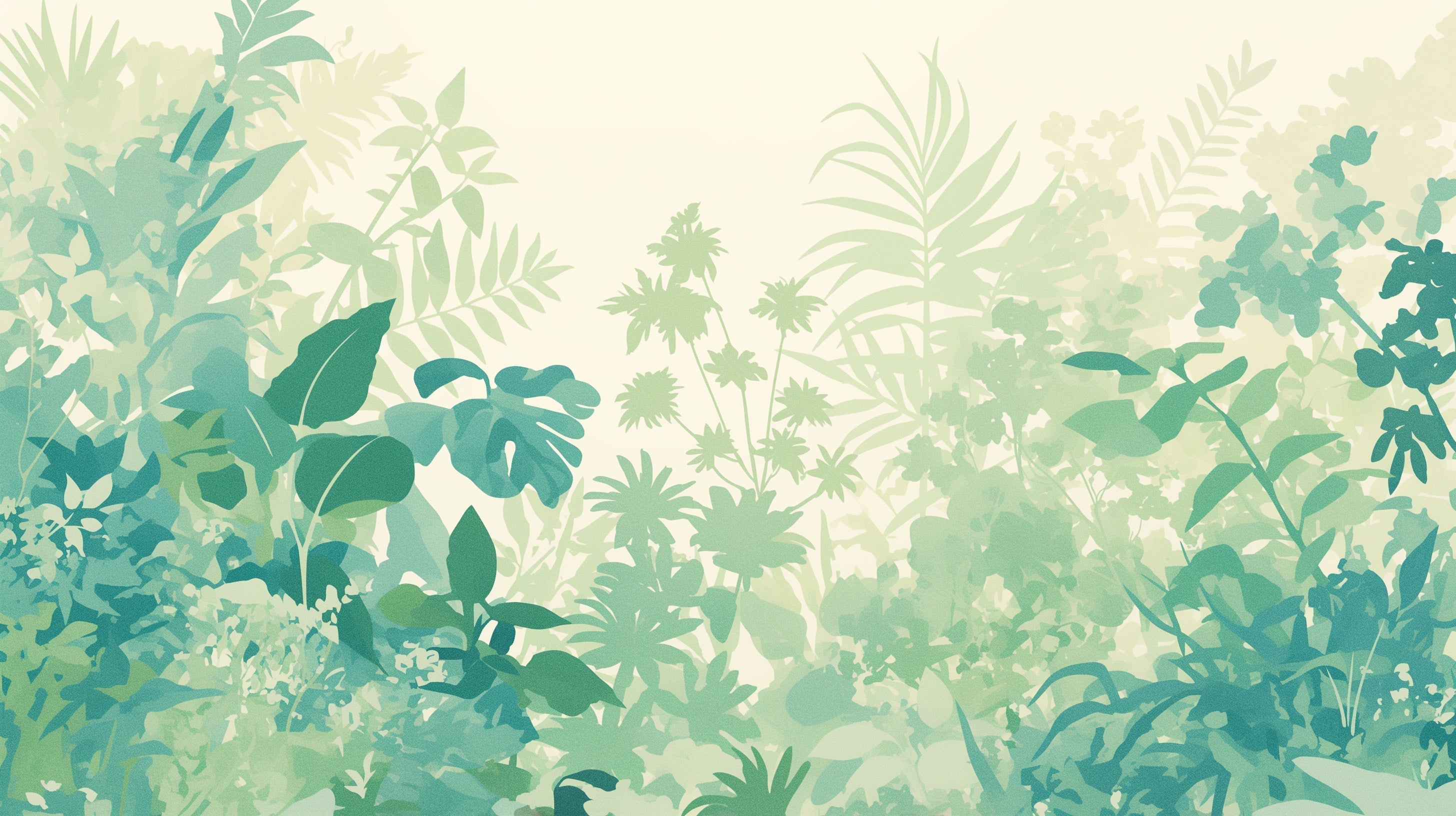 Monstera leaf mural wallpaper in cozy bedroom with white bedding and wooden furniture